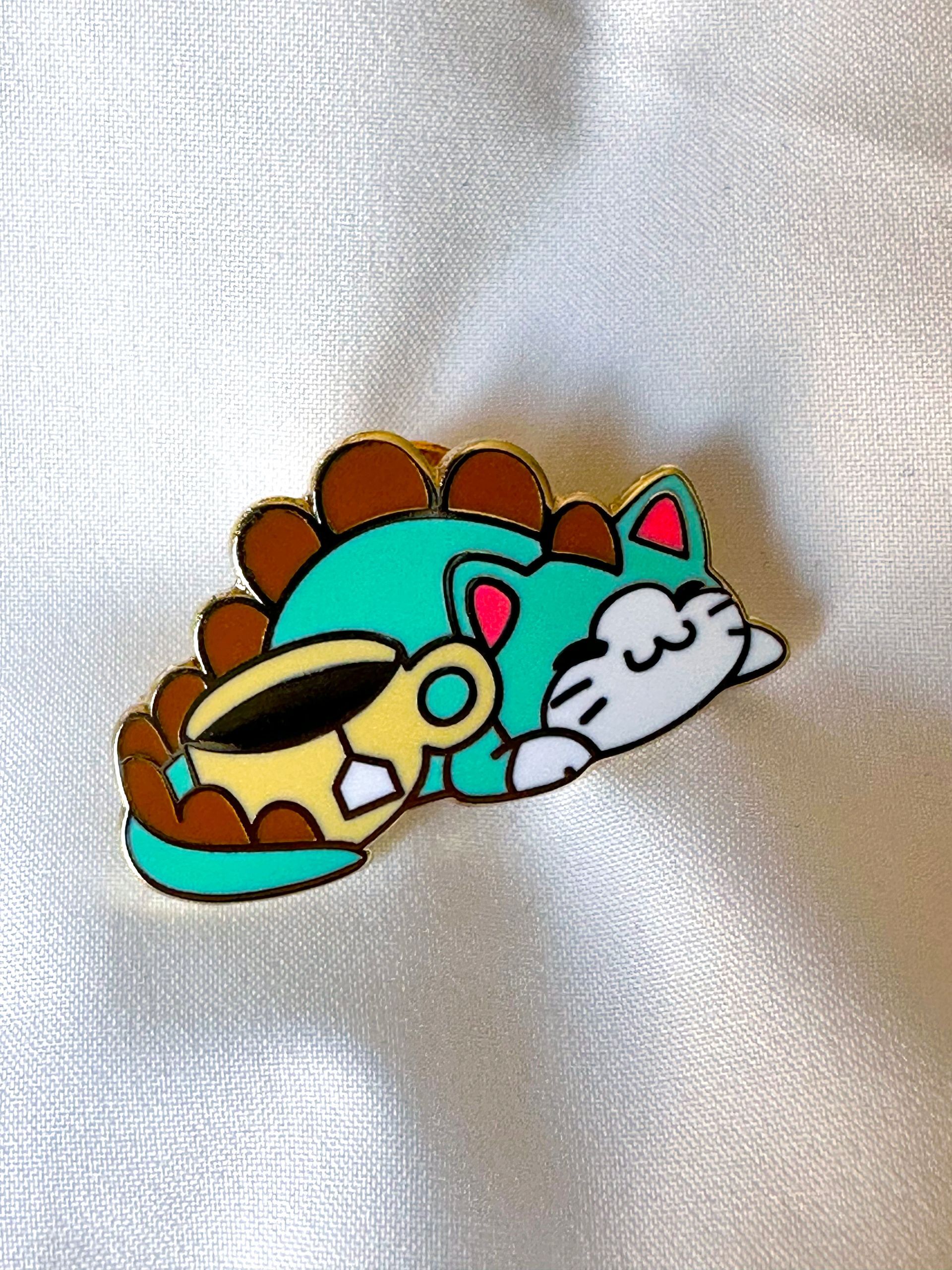 Kitten Tea-Rex Pin- Enamel Pin