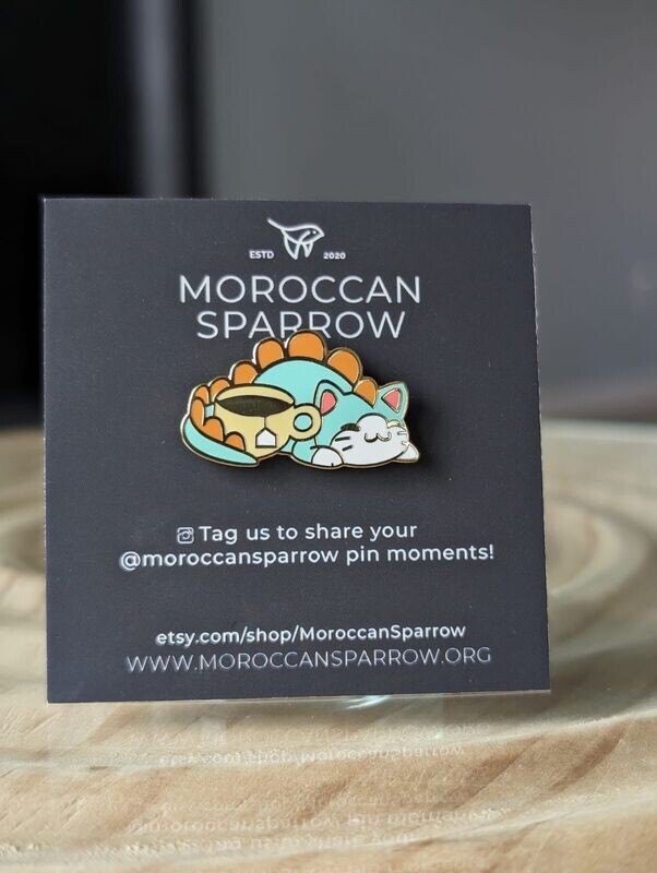 Kitten Tea-Rex Pin- Enamel Pin