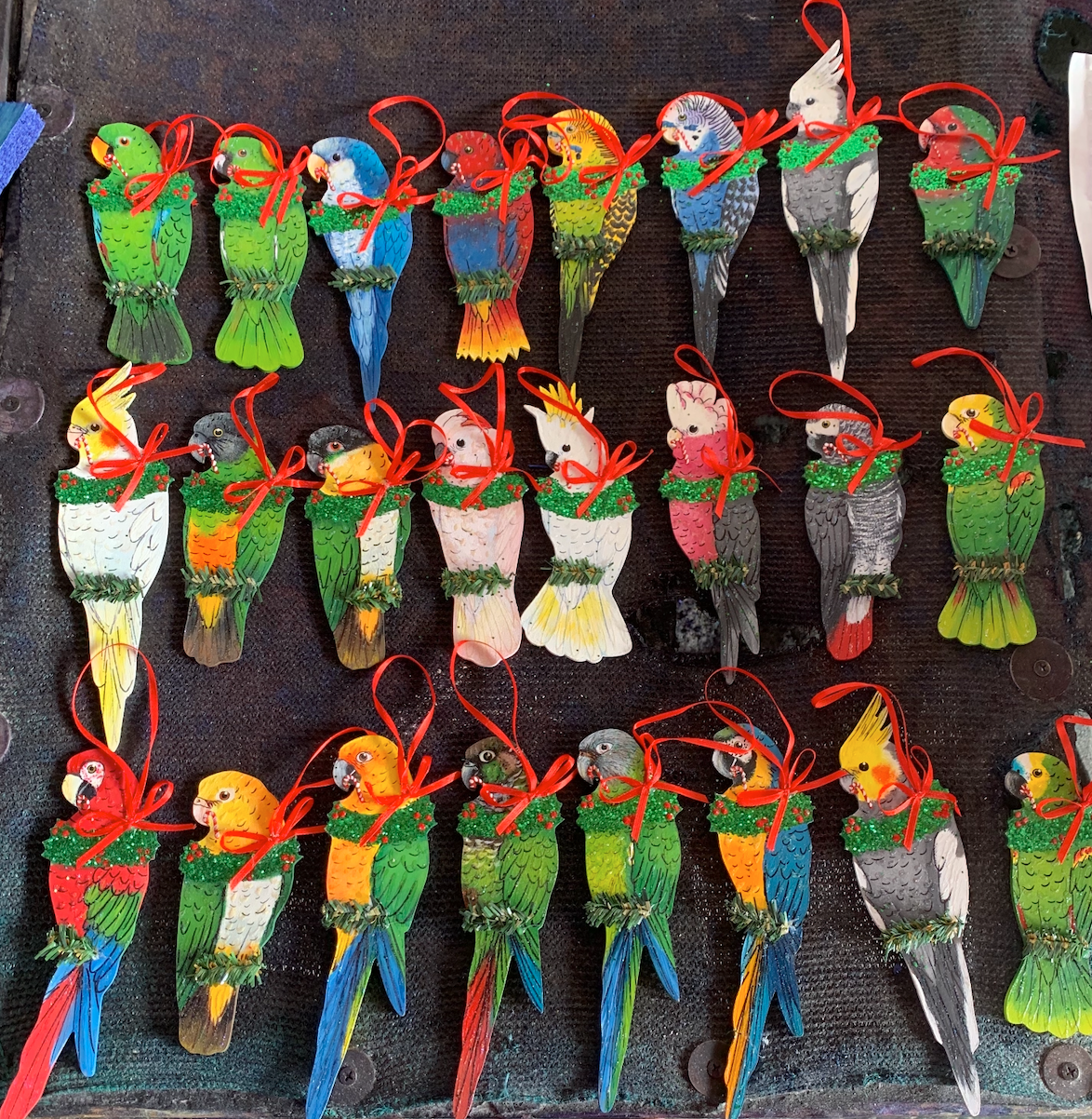 Christmas Parrot Ornaments