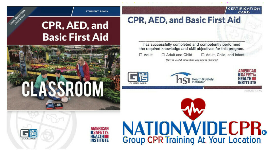 Group CPR, AED and Basic First Aid Training, 20+ people