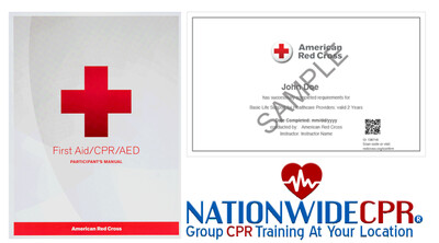 Group First Aid/CPR/AED Training (Red Cross) 20+ people