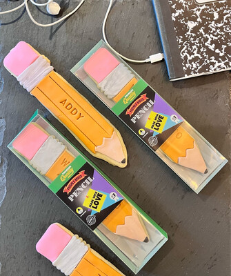 Back To School Personalized Pencil Cookies