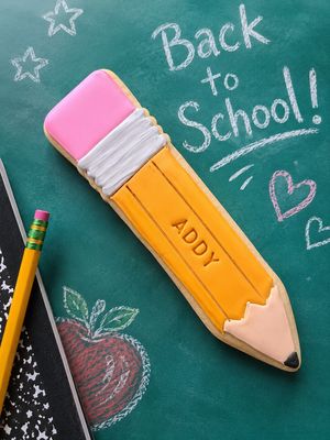 Back To School Personalized Pencil Cookies