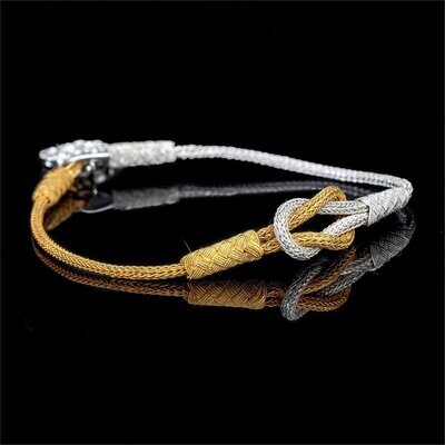 Magic Ancient Touch, White & Gold Plated, Unisex Bracelet