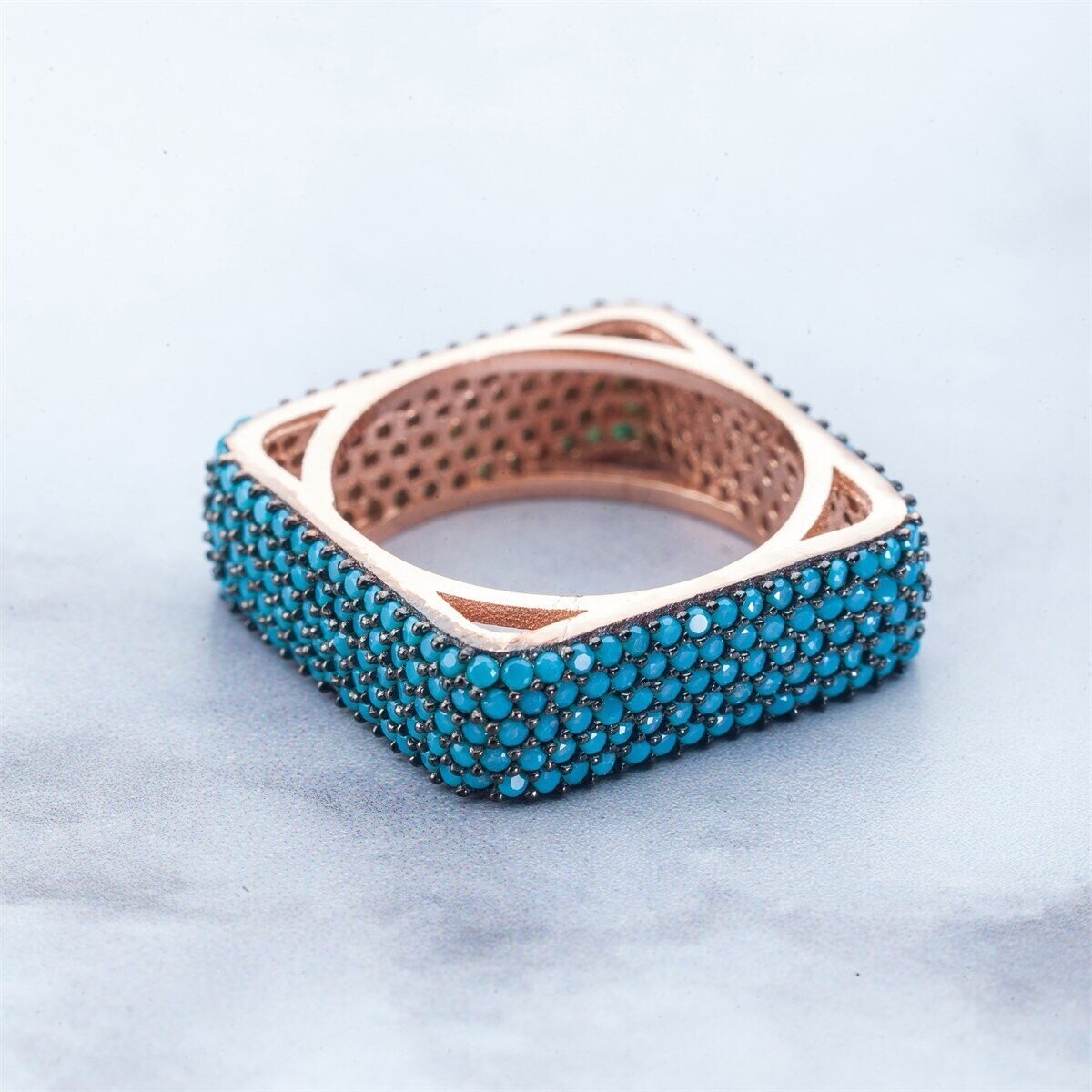 Infinity Ring, Turqoise 925 Silver