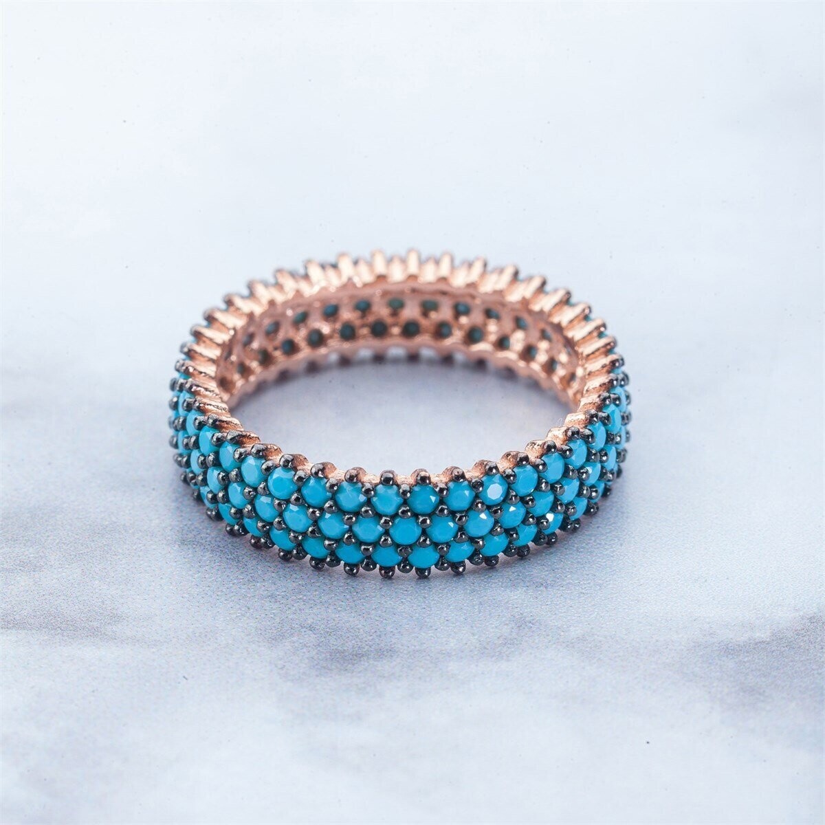 Infinity Ring, Blue Sky 925 Silver Ring Damen