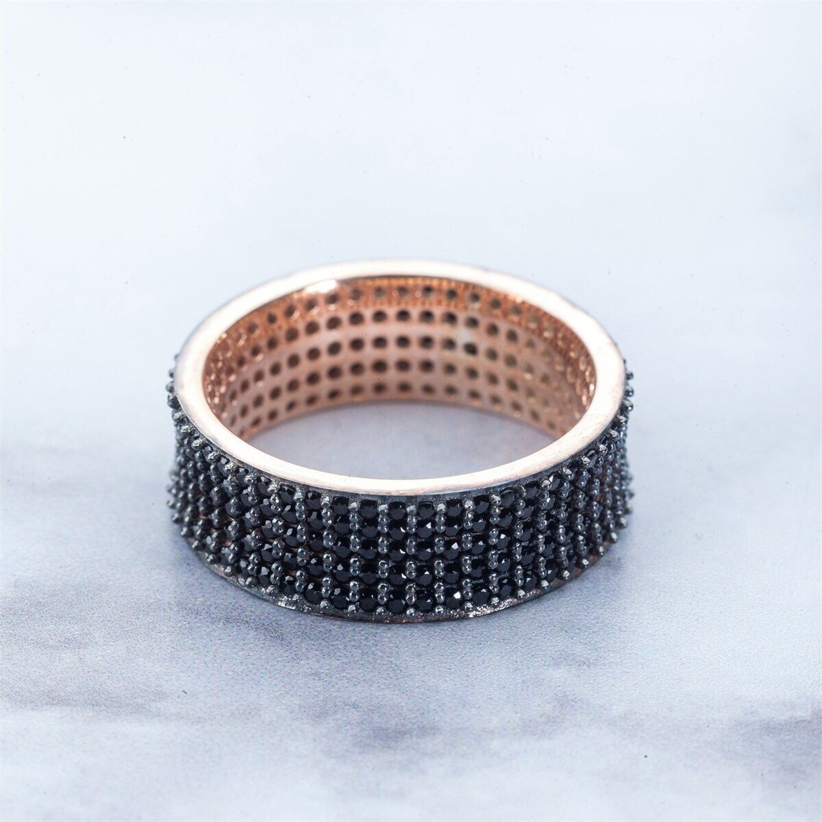 Infinity Ring, Black Sky 925 Silver