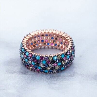 Infinity Ring, Colorful Sky 925 Silver
