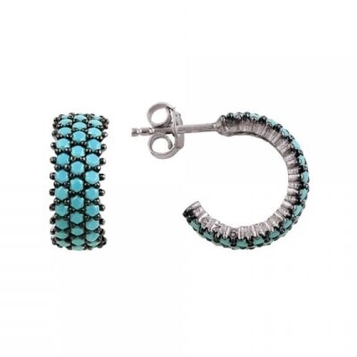 925 Silver Turquoise Earring White