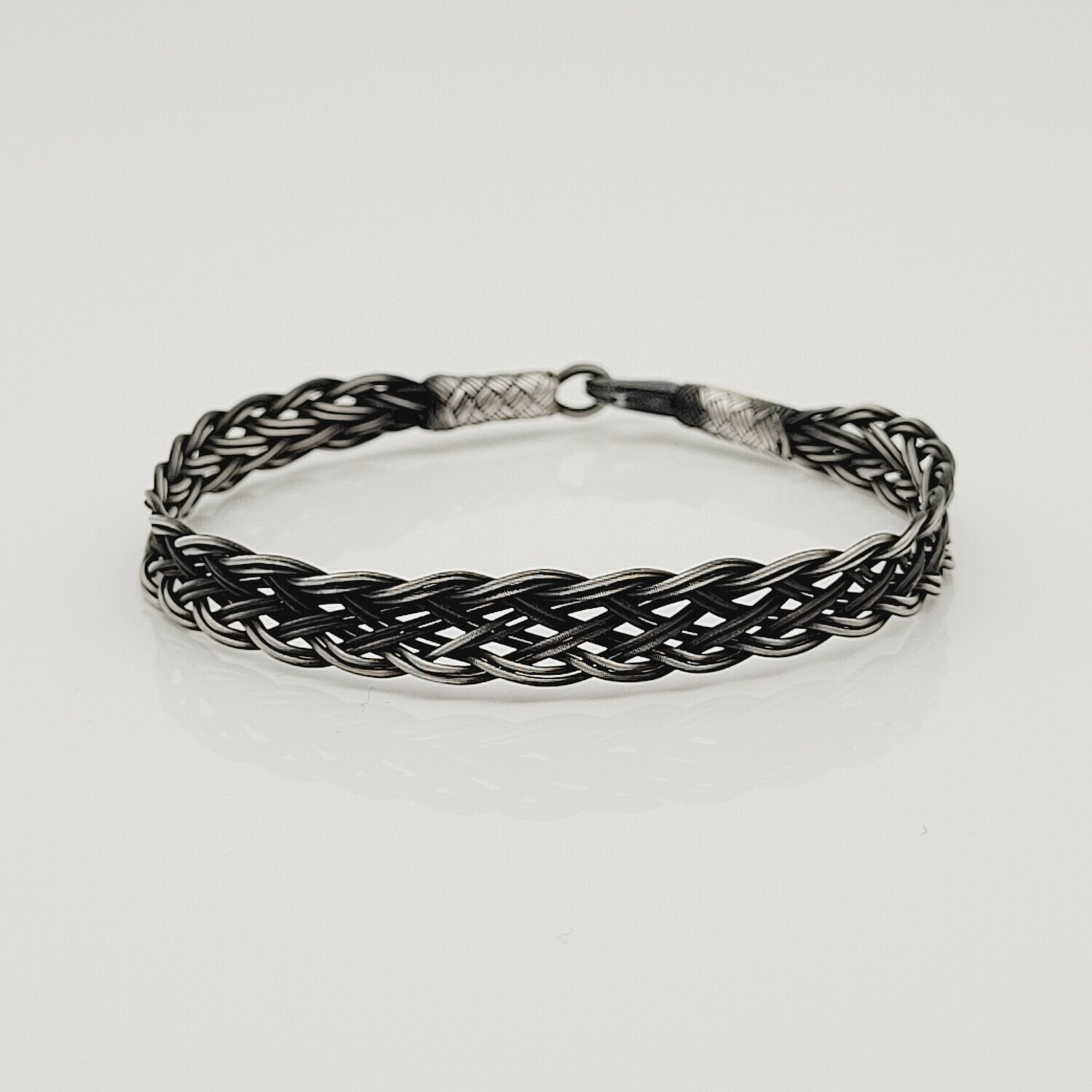 Unisex Geflochtenes Armband 925er Silber Jenseits Schwarz
