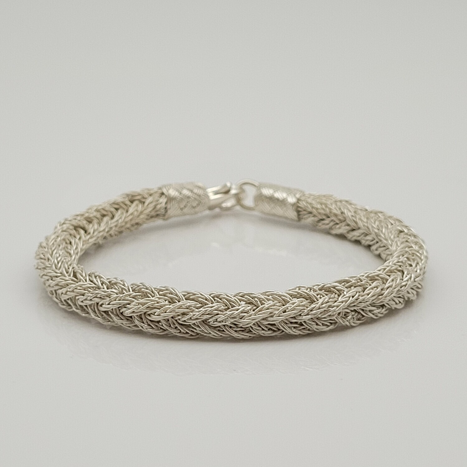 Unisex Geflochtenes Armband 925er Silber Fuchs Quadrat Weiß