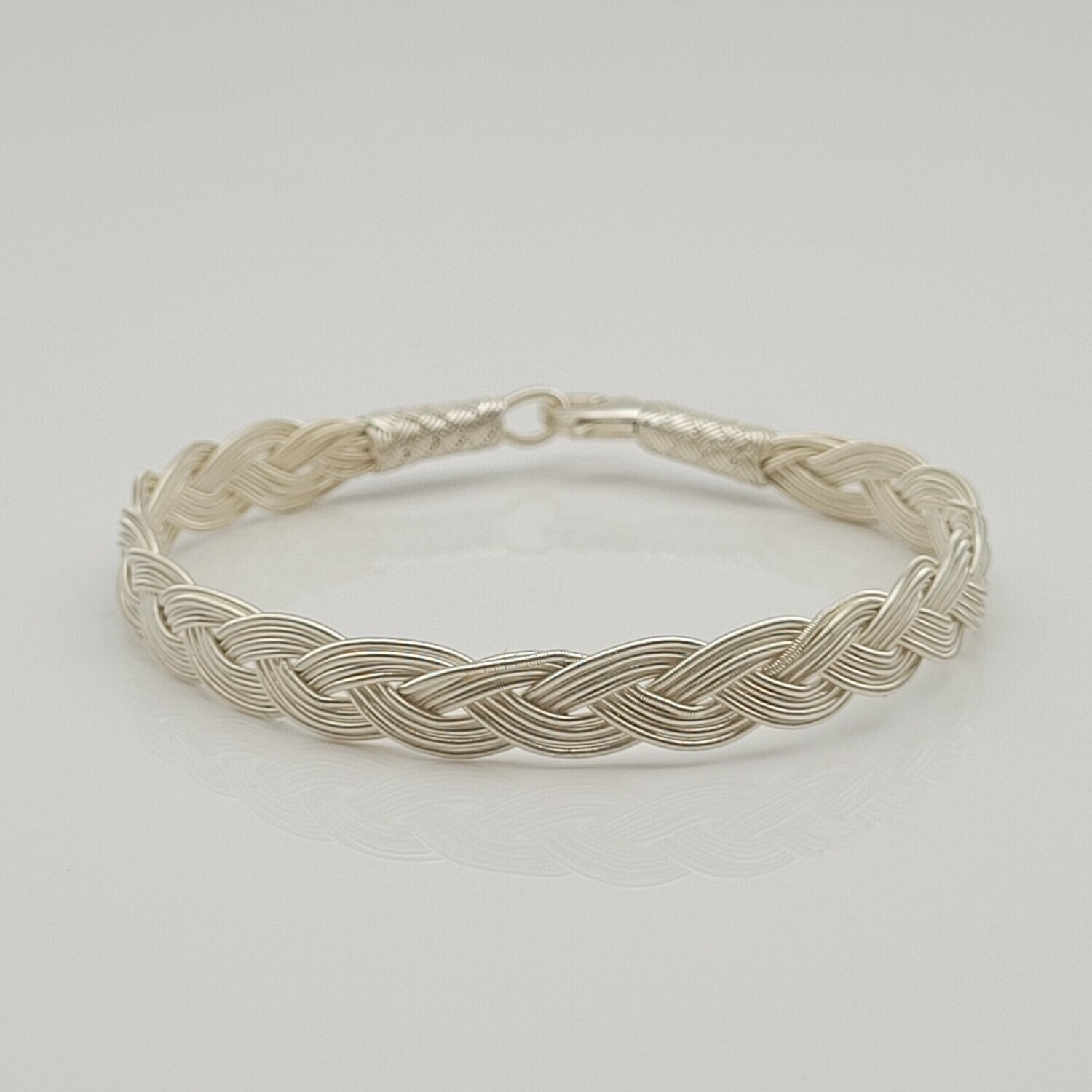 Unisex Braided Bracelet 925 Silver Fox This Side White