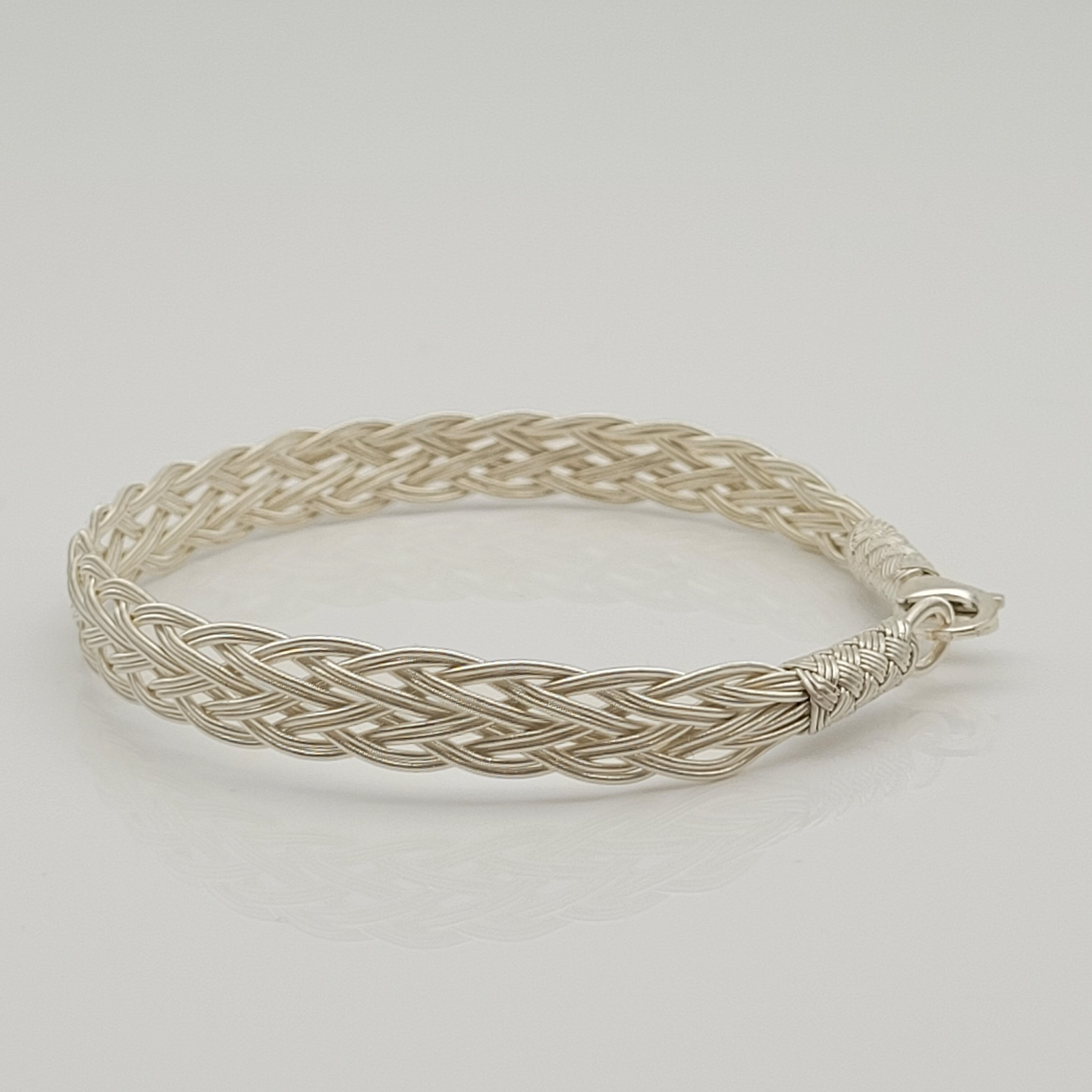 Unisex Geflochtenes Armband 925er Silber Jenseits Weiß