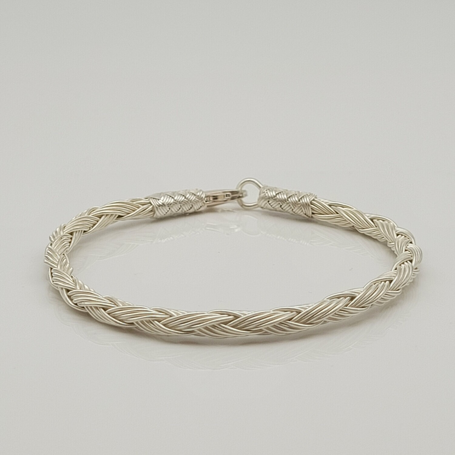Unisex Geflochtenes Armband 925er Silber Regen Weiß