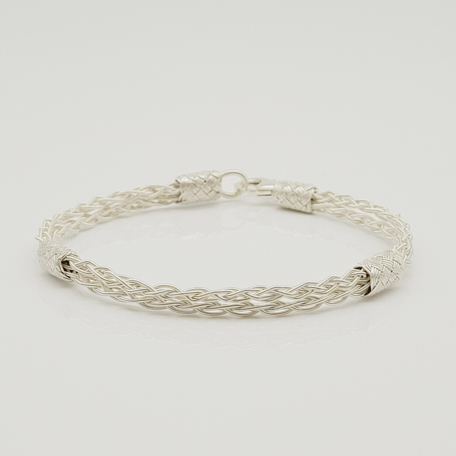 Unisex Geflochtenes Armband 925er Silber Love Weiß