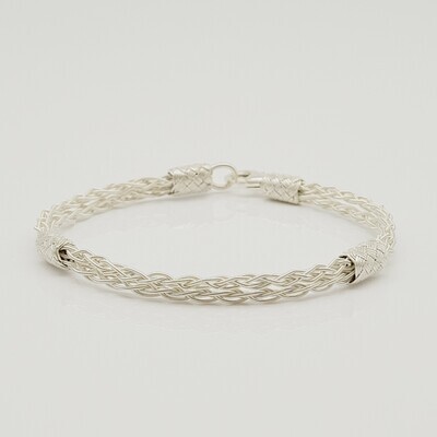 Unisex Braided Bracelet 925 Silver Love White Unisex Braided Bracelet 925 Silver Love White
