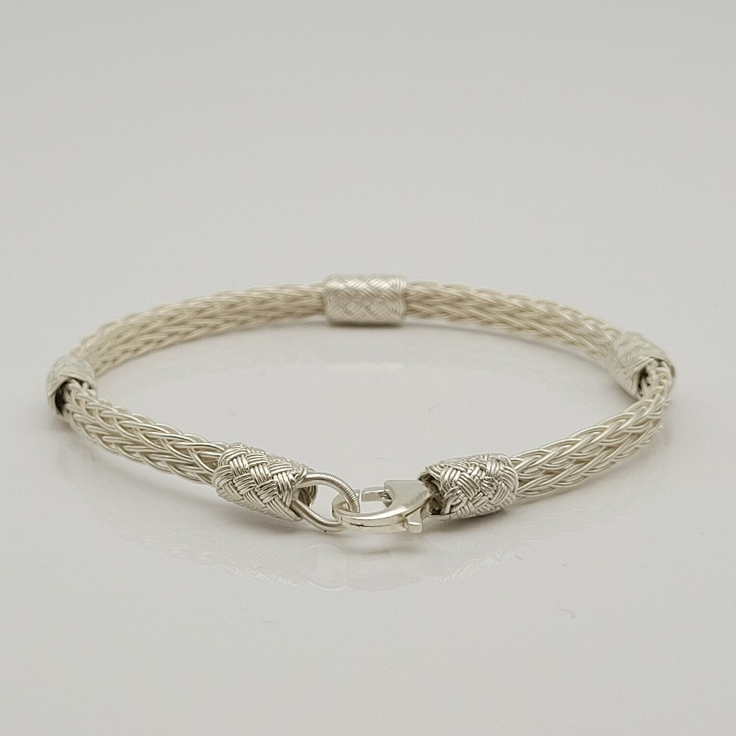 Unisex Geflochtenes Armband 925er Silber Sky Weiß