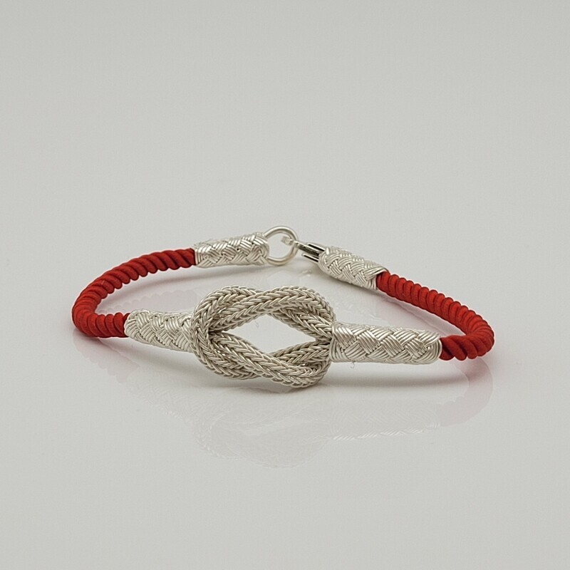 Unisex Braided Bracelet 925 Silver Fox Sailor Cord White Unisex Braided Bracelet 925 Silver Fox Sailor Cord White