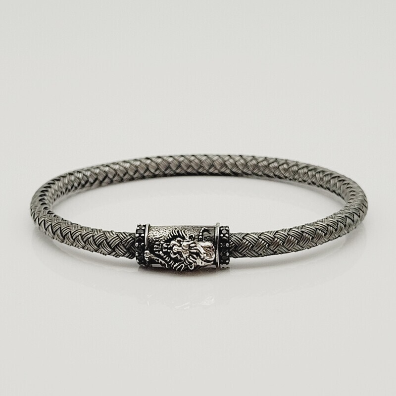 Braided Bracelet 925 Silver Black Braided Bracelet 925 Silver Black