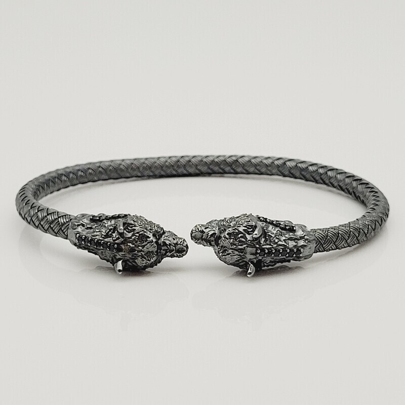 Braided Bracelet 925 Silver Black Braided Bracelet 925 Silver Black