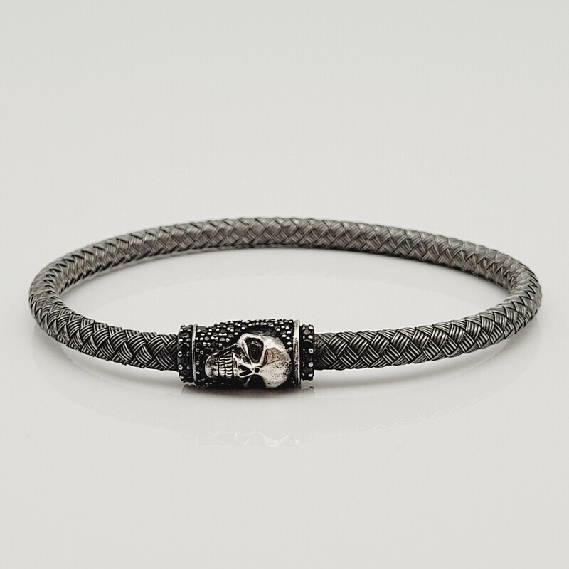 Braided Bracelet 925 Silver Black Braided Bracelet 925 Silver Black