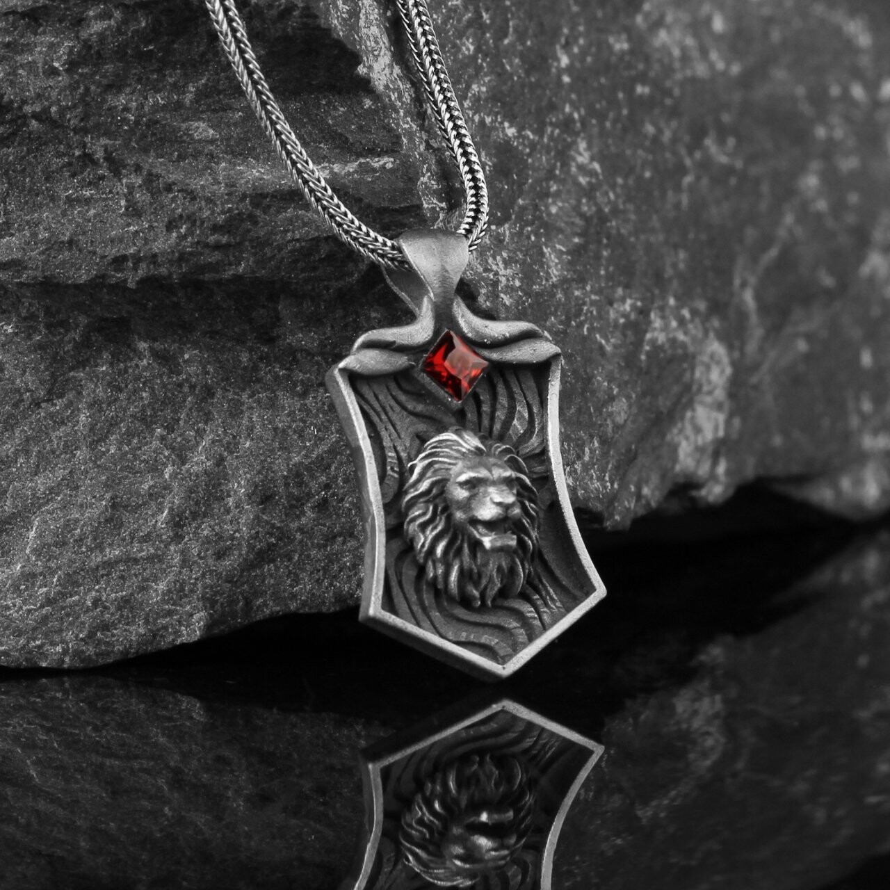 Löwe Halskette 925 Sterling Silber