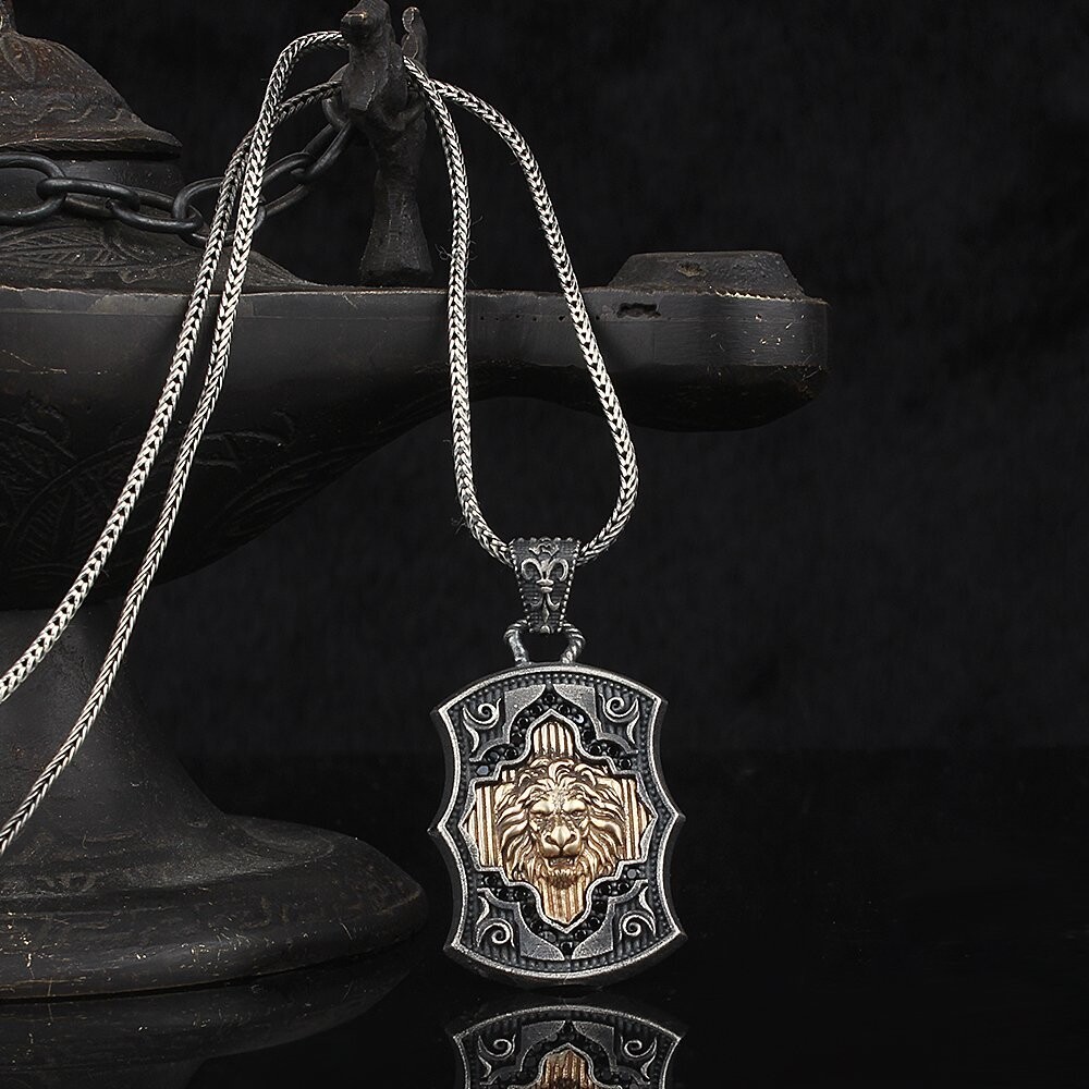 Löwe Halskette 925 Sterling Silber