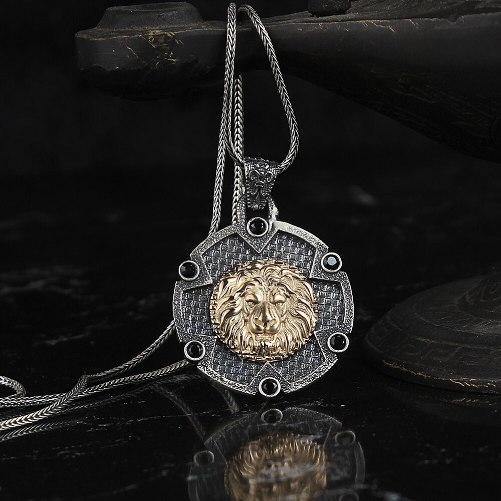 Löwe Halskette 925 Sterling Silber