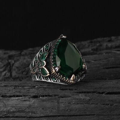 925 Silber Ring Zirkonia Grün