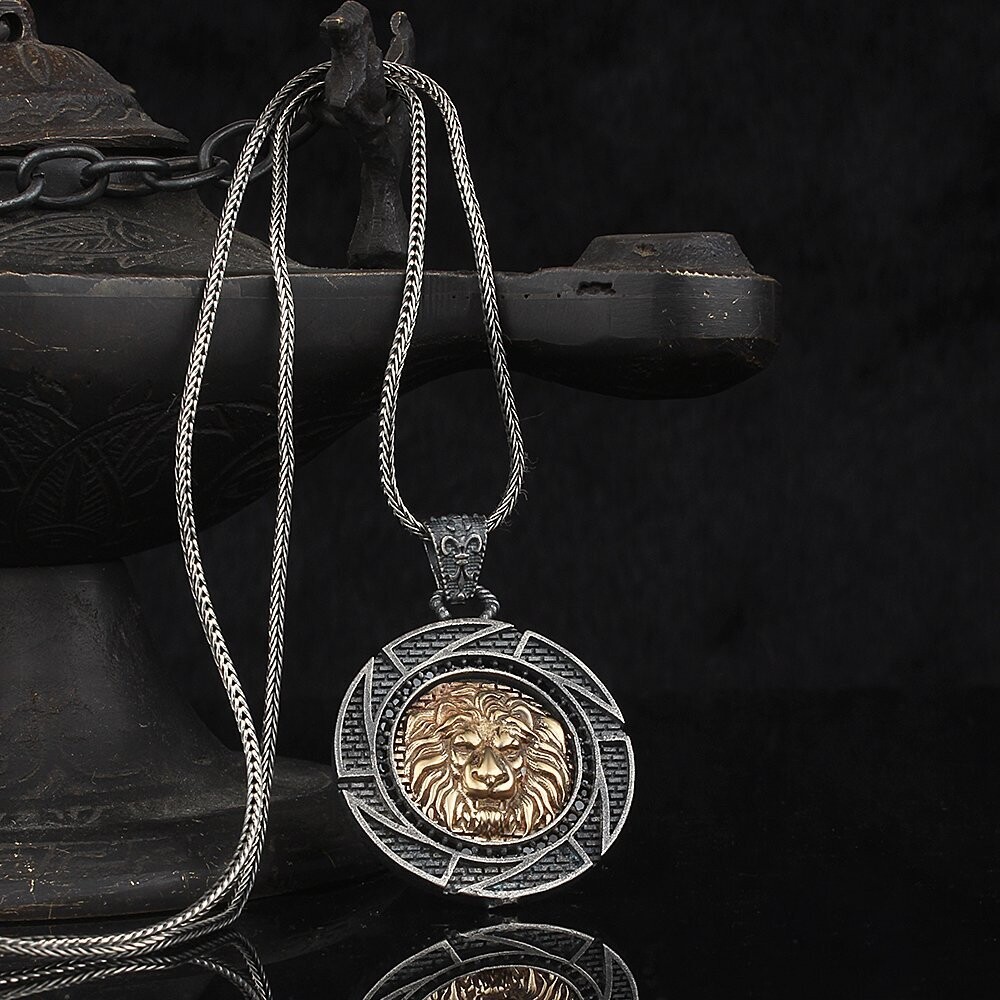 Löwe Halskette 925 Sterling Silber