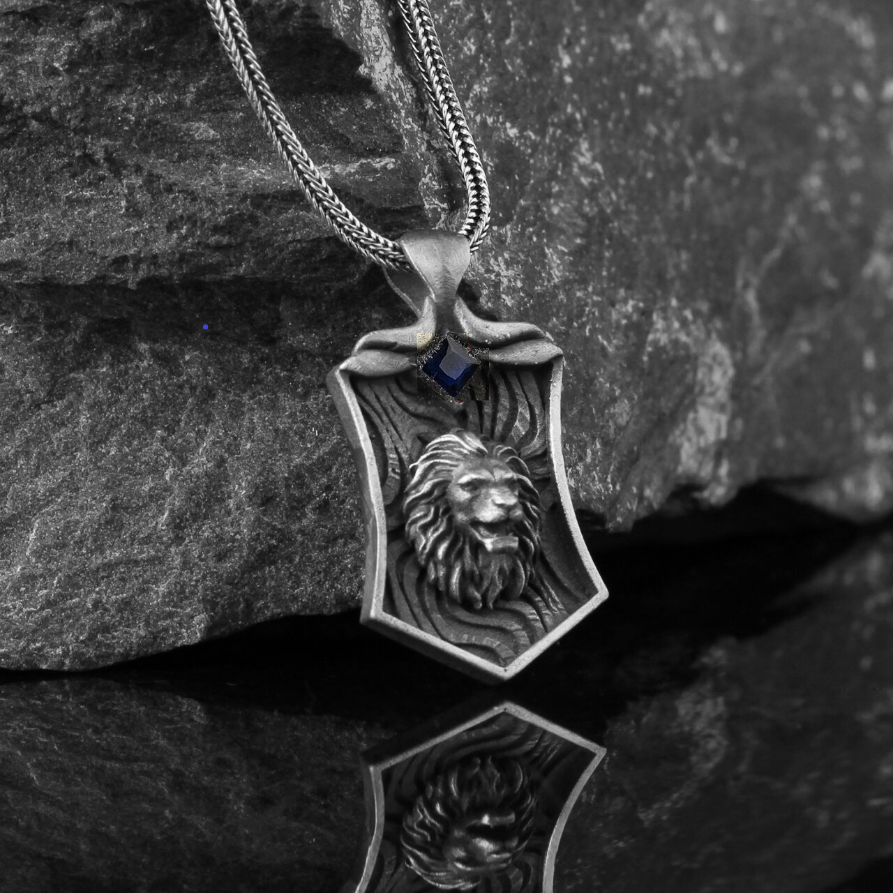 Löwe Halskette 925 Sterling Silber