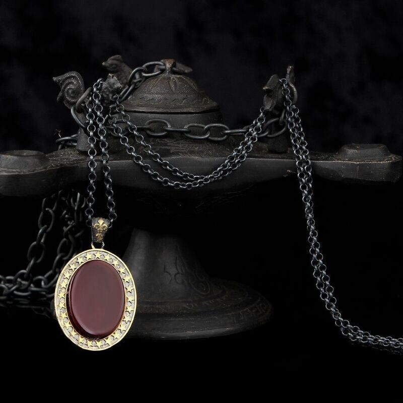 925K Sterling Silver Achat Necklace 925K Sterling Silver Achat Necklace