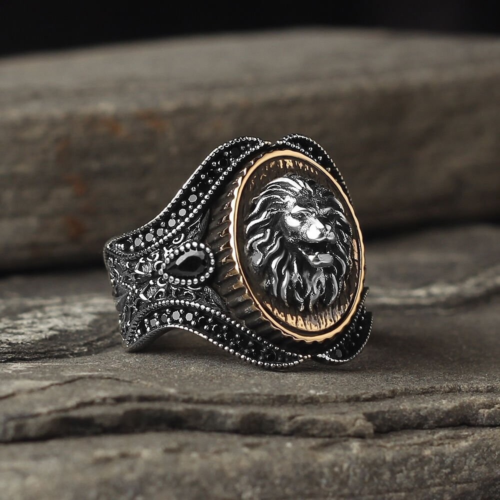 925 Silber Ring Löwe, Ringgröße: 56/∅17,8/EU16/US7.6