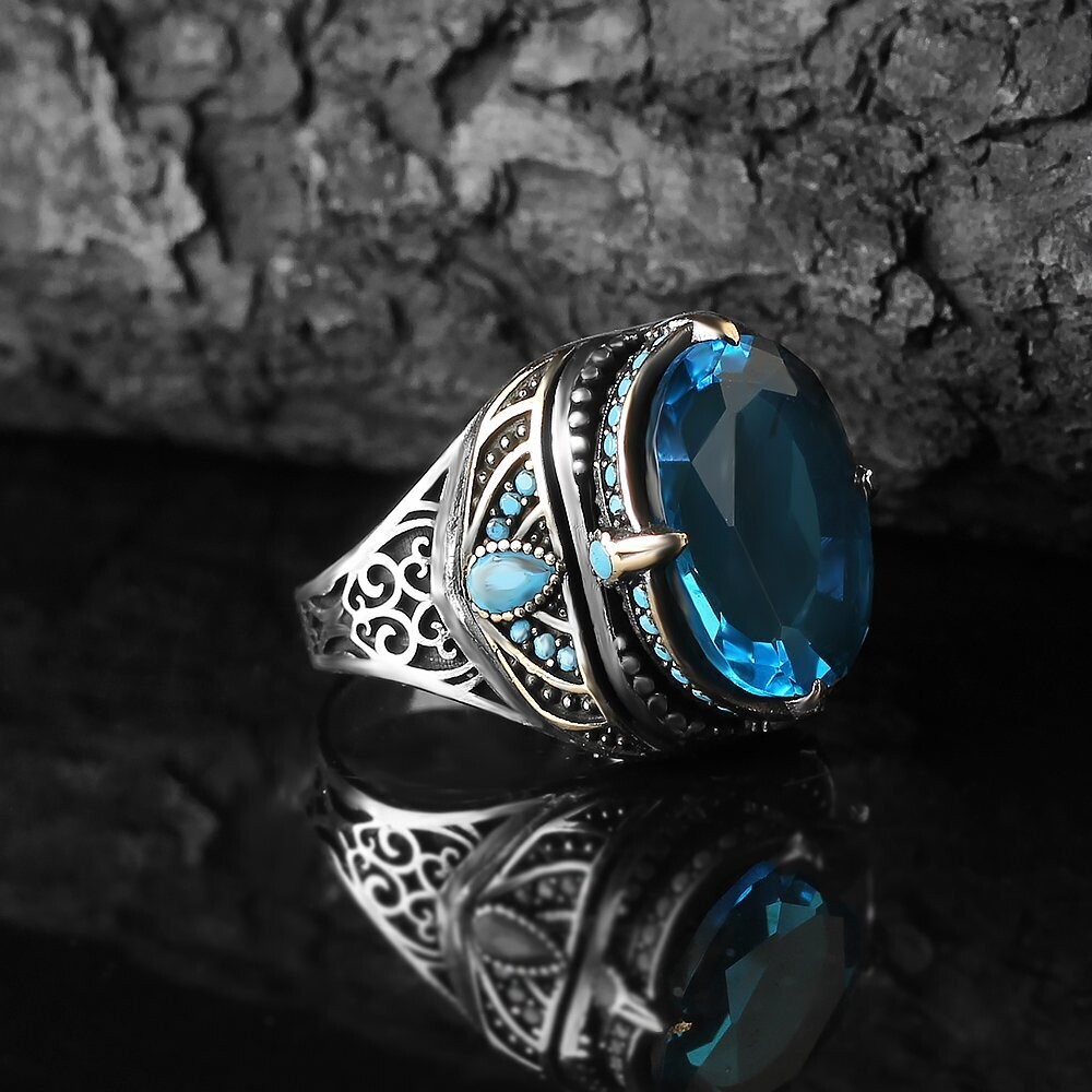 925 Silber Ring Topas