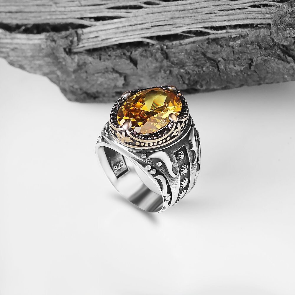 925 Silber Ring Zitrin