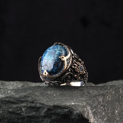 925 Silber Ring Azurit