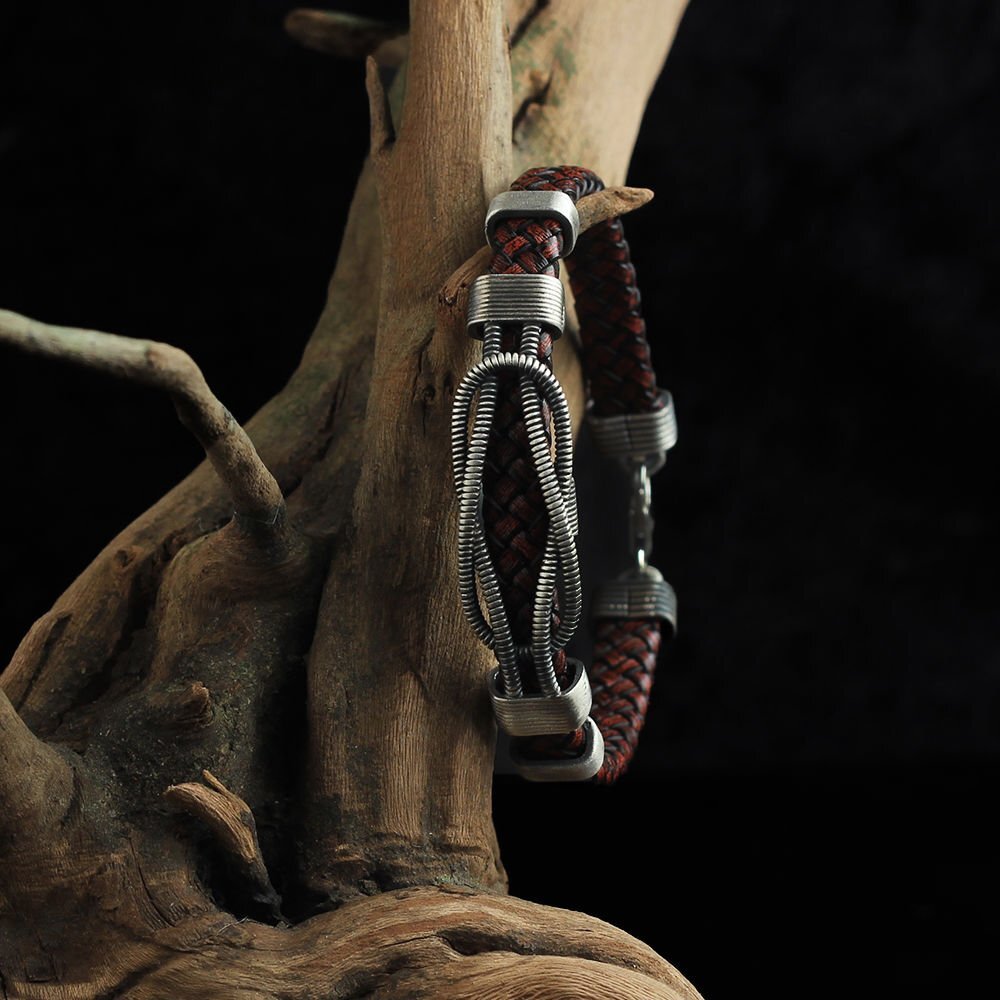 Leder Silber Armband