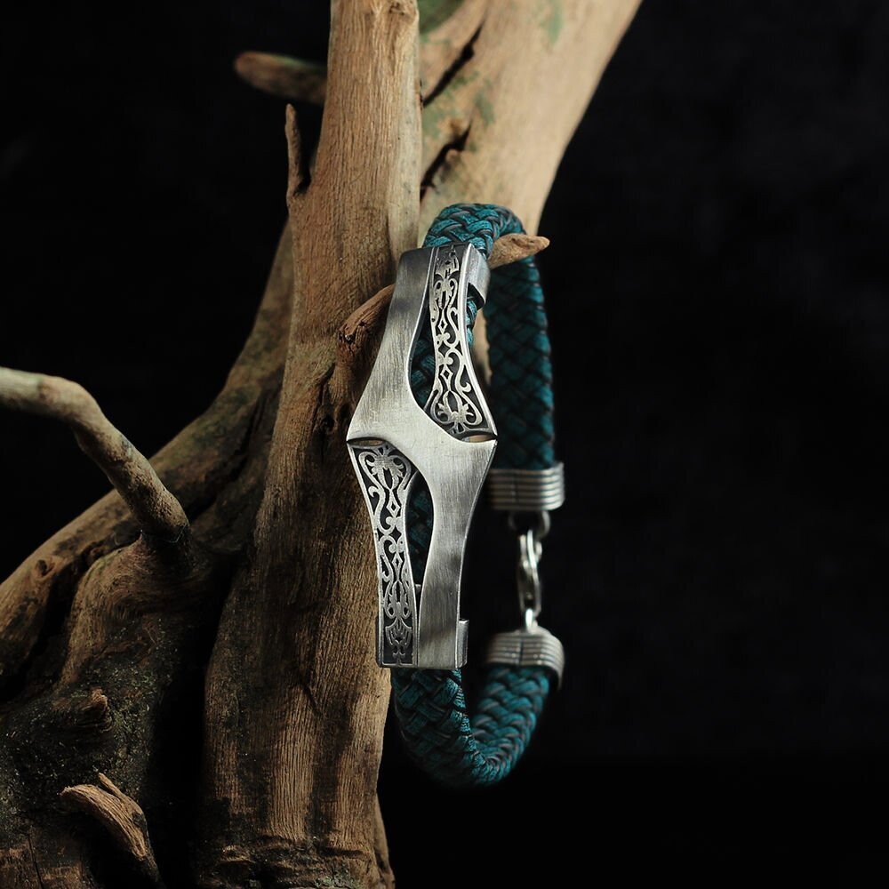 Leder Silber Armband
