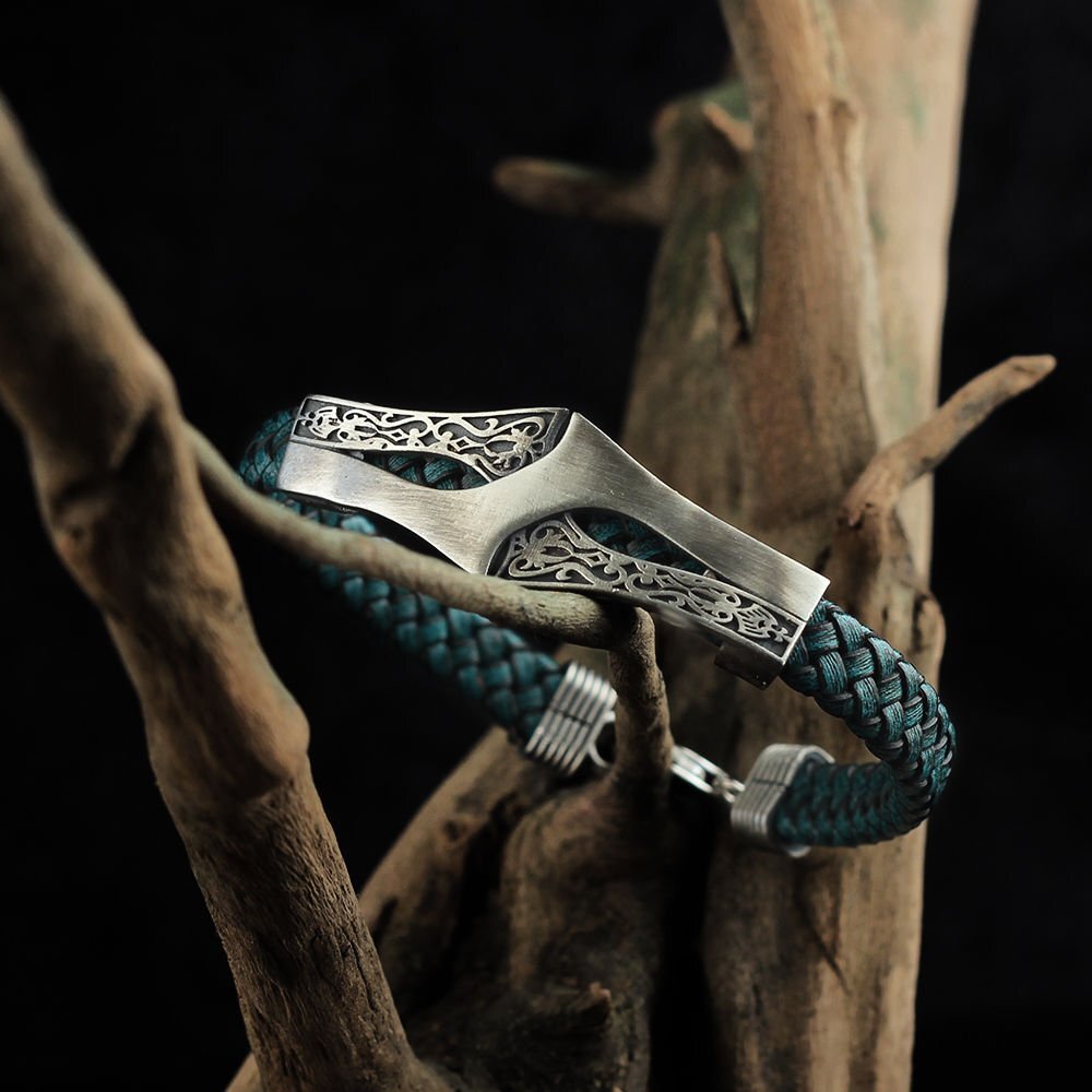 Leder Silber Armband