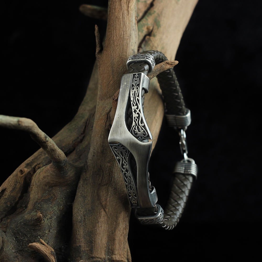 Leder Silber Armband