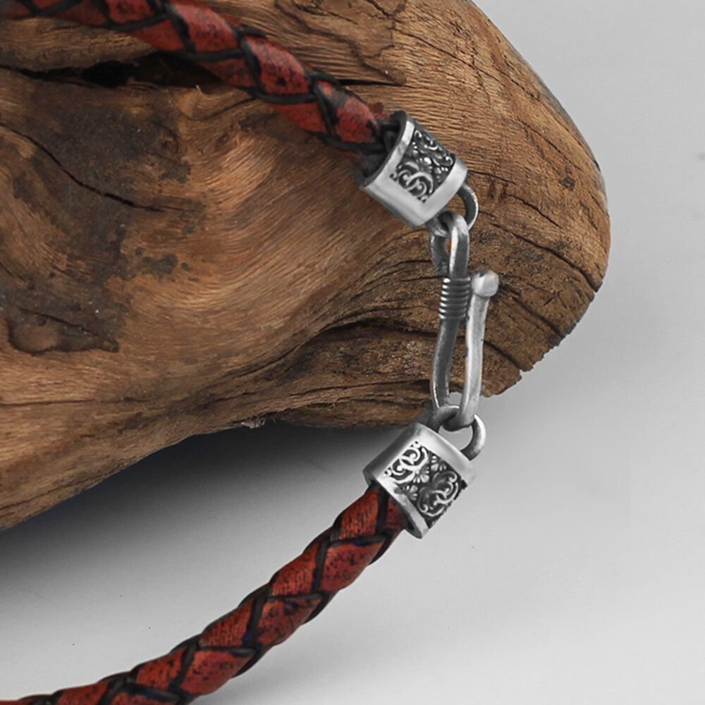 Leder Silber Armband