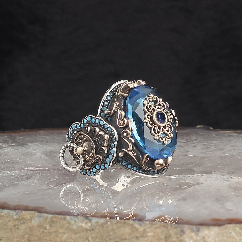 925 Silver Ring Aqua Marine