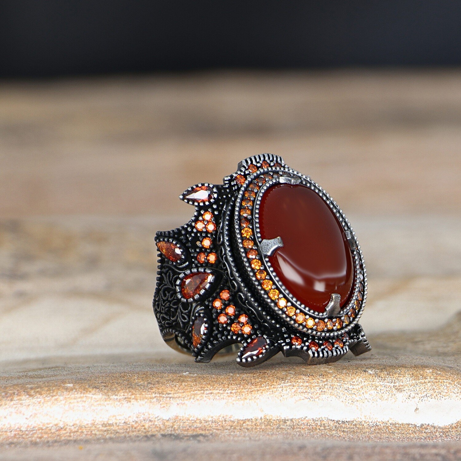 925 Silber Ring Achat Aqiq