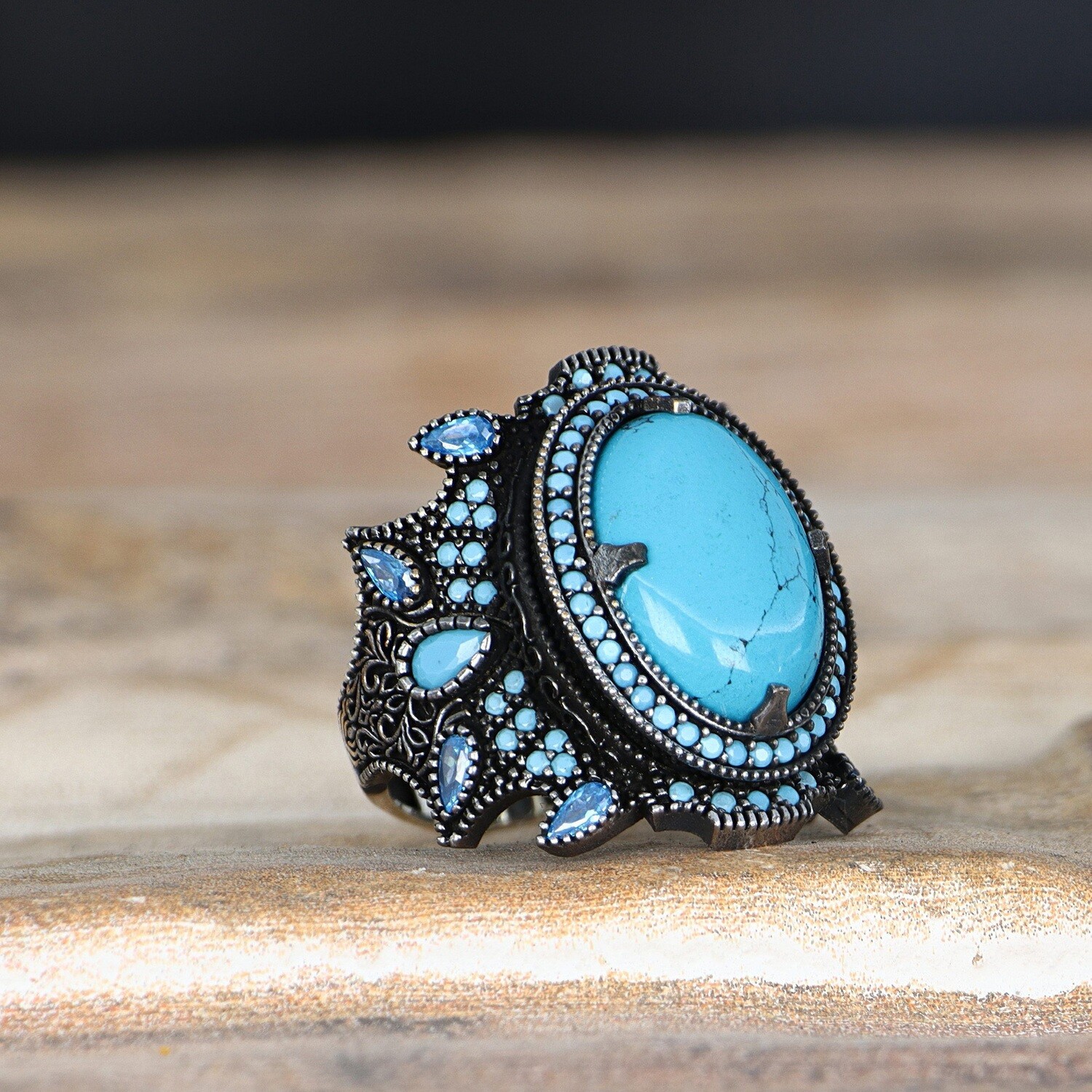 925 Silber Türkiser Ring