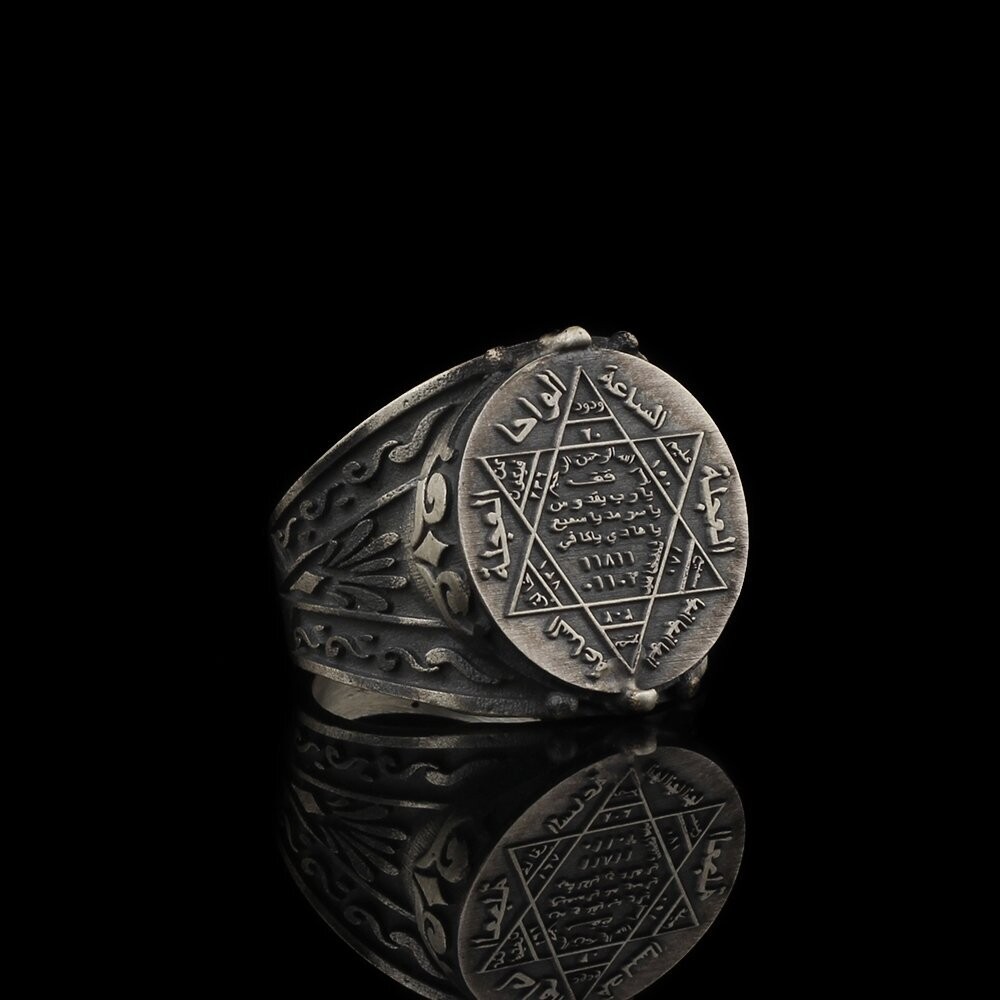 925 Silber Löwe Herrenring Siegel Salomon, Ringgröße: 56/∅17,8/EU16/US7.6