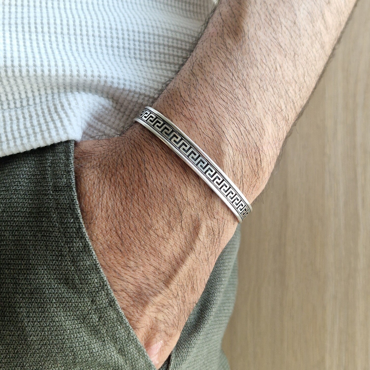 925 Silber Unisex Handgemachter Armreif