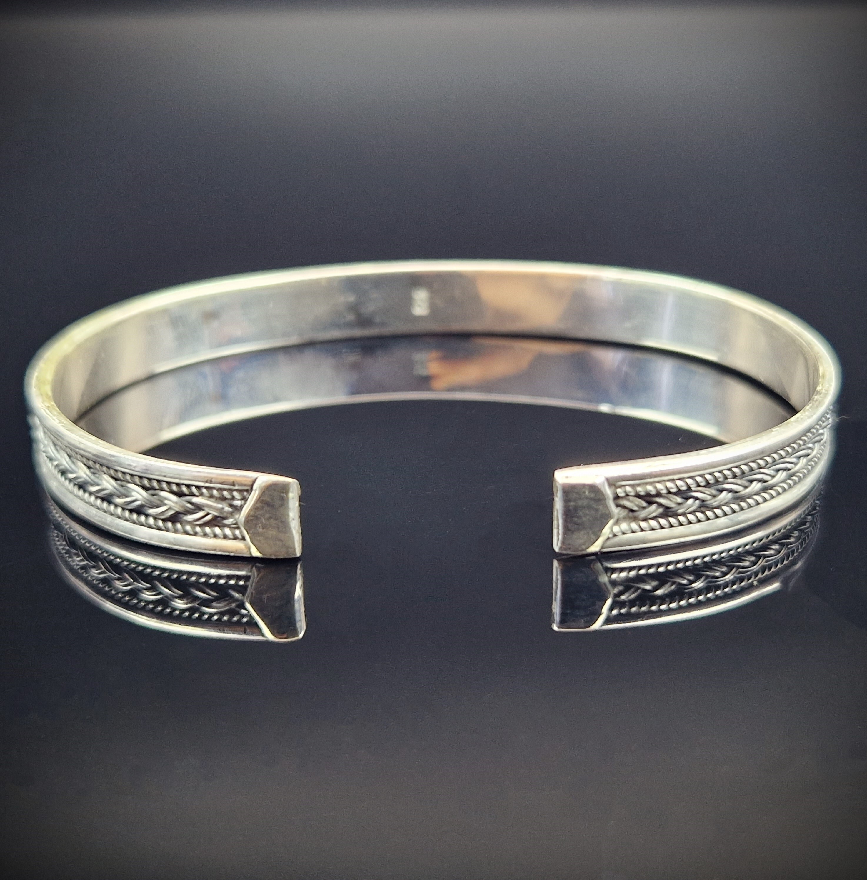 925 Silber Unisex Handgemachter Armreif Bangle