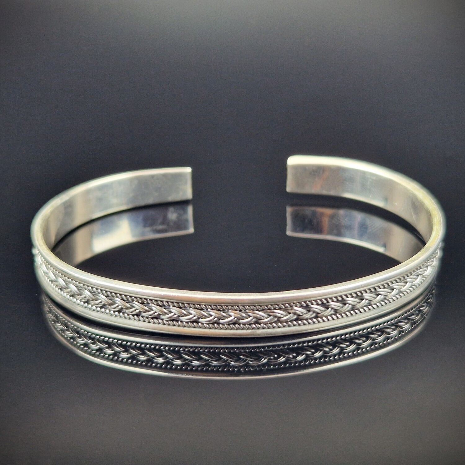 925 Silber Unisex Handgemachter Armreif Bangle