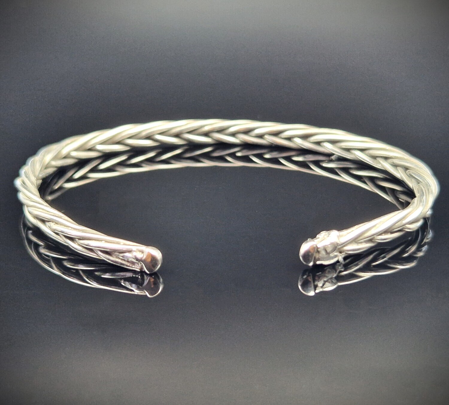 925 Silber Unisex Handgemachter Armreif Bangle
