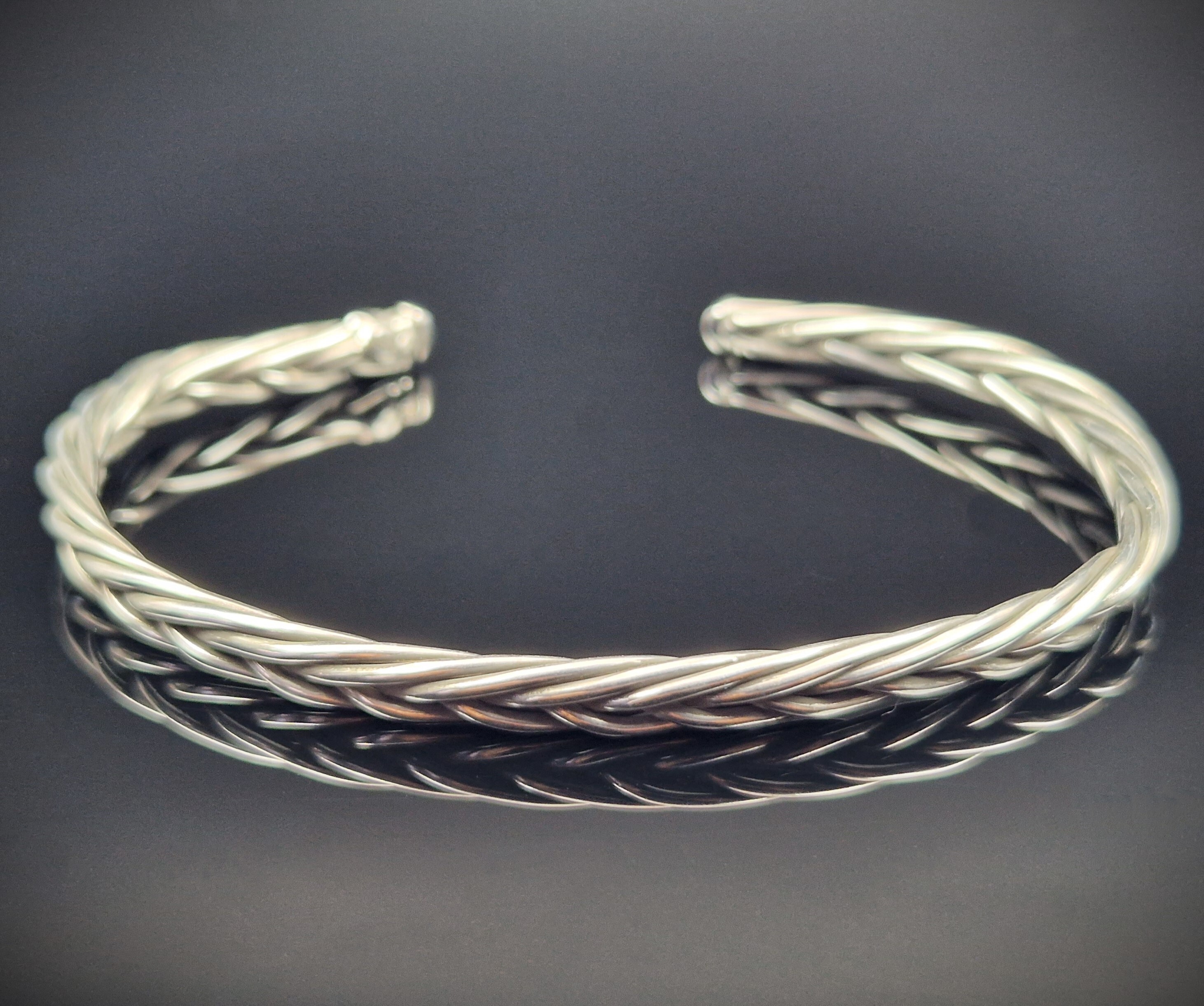 925 Silber Unisex Handgemachter Armreif Bangle